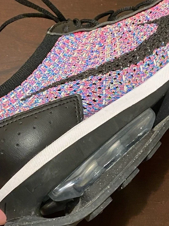 Nike Air Max Flyknit Racer DM9073-300 Multi-Color Black Green Women's Size 7.5 - Picture 7 of 8